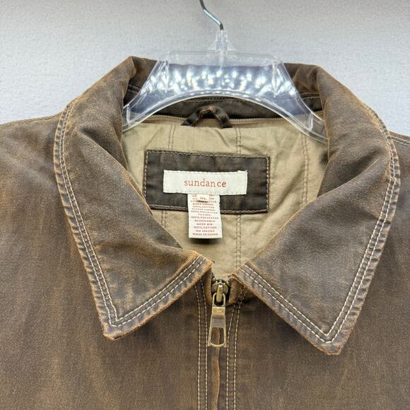 Sundance Jacket Men's XL Brown Waxed Canvas Lined Full Zip Western Ranch Gear - Picture 4 of 14